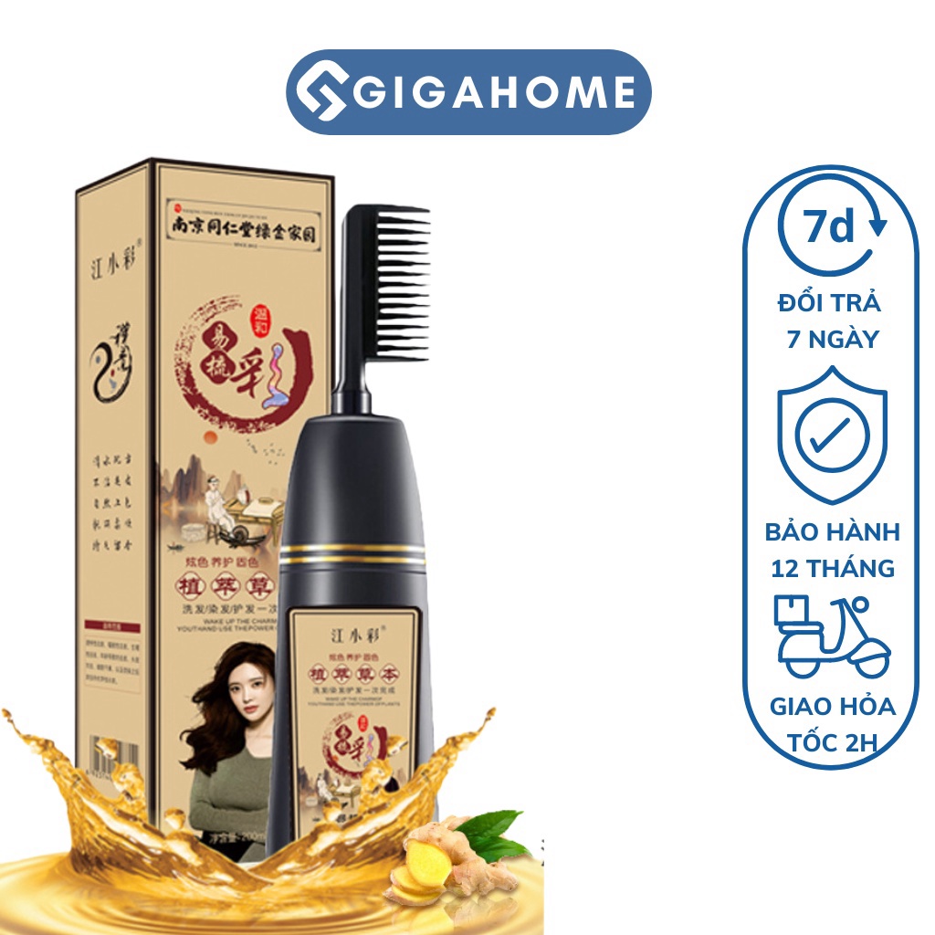 Lược Nhuộm Tóc Đen Tạm Thời Thông Minh 1 Nút Bấm GIGAHOME 10427
