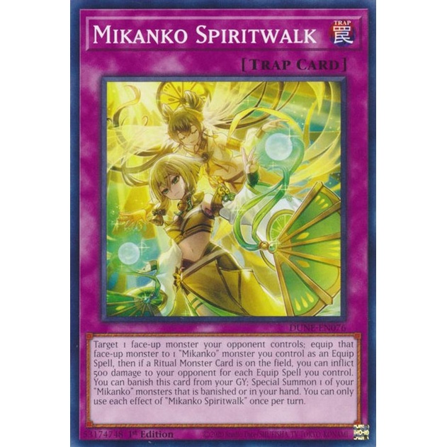 Thẻ Bài Yugioh Mikanko Spiritwalk - DUNE-EN076 - Common 1st Edition