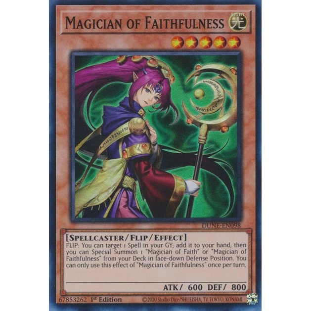 Thẻ Bài Yugioh Magician of Faithfulness - DUNE-EN098 - Super Rare 1st Edition