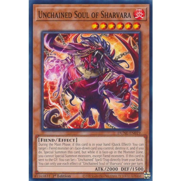 Thẻ Bài Yugioh Unchained Soul of Sharvara - DUNE-EN019 - Common 1st Edition
