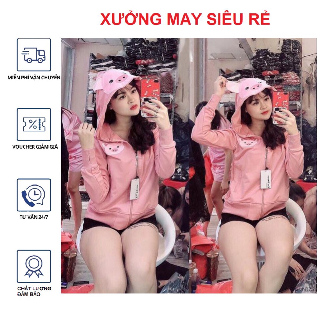 Áo khoác nữ Áo khoát nữ thun da cá chống nắng tản nhiệt con heo chuẩn shop siêu hot-A378