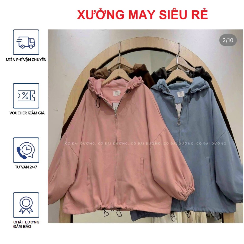 Áo khoác nữ da lộn 2 lớp có nón trơn dễ thương ngộ nghĩnh-A933