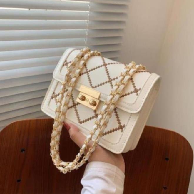 Túi xách nữ thời trang thiết kế ô kẻ dây phối xich thời trang sành điệu sang chảnh TX32