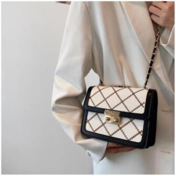 Túi xách nữ thời trang thiết kế ô kẻ dây phối xich thời trang sành điệu sang chảnh TX32