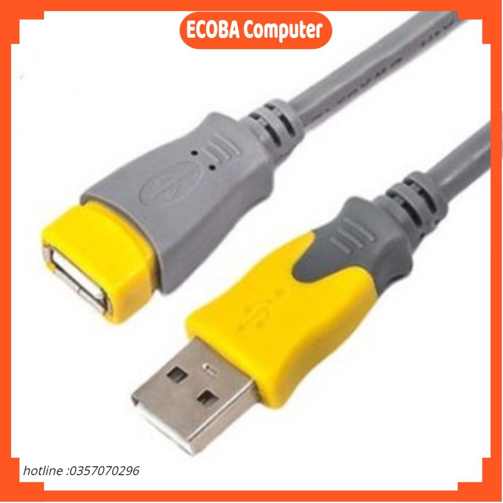 Dây nối dài USB 1.5M, 3M, 5M, 10M xanh hoặc xám chống nhiễu giao ngẫu nhiên ECOBA