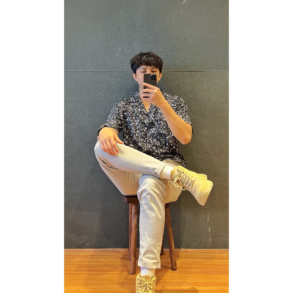 Áo Sơ Mi Họa Tiết Cuban Shirt Vải Lụa Không Nhăn Thấm Hút Noroo ASMBL09