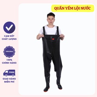 Quần yếm nước giá rẻ - Bộ yếm lội nước cao su - quần ủng lội nước