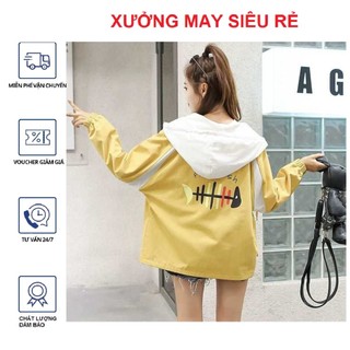 [S04] Áo khoác nữ dù 2 lớp in hình xương cá 4 màu xinh tươi - M051