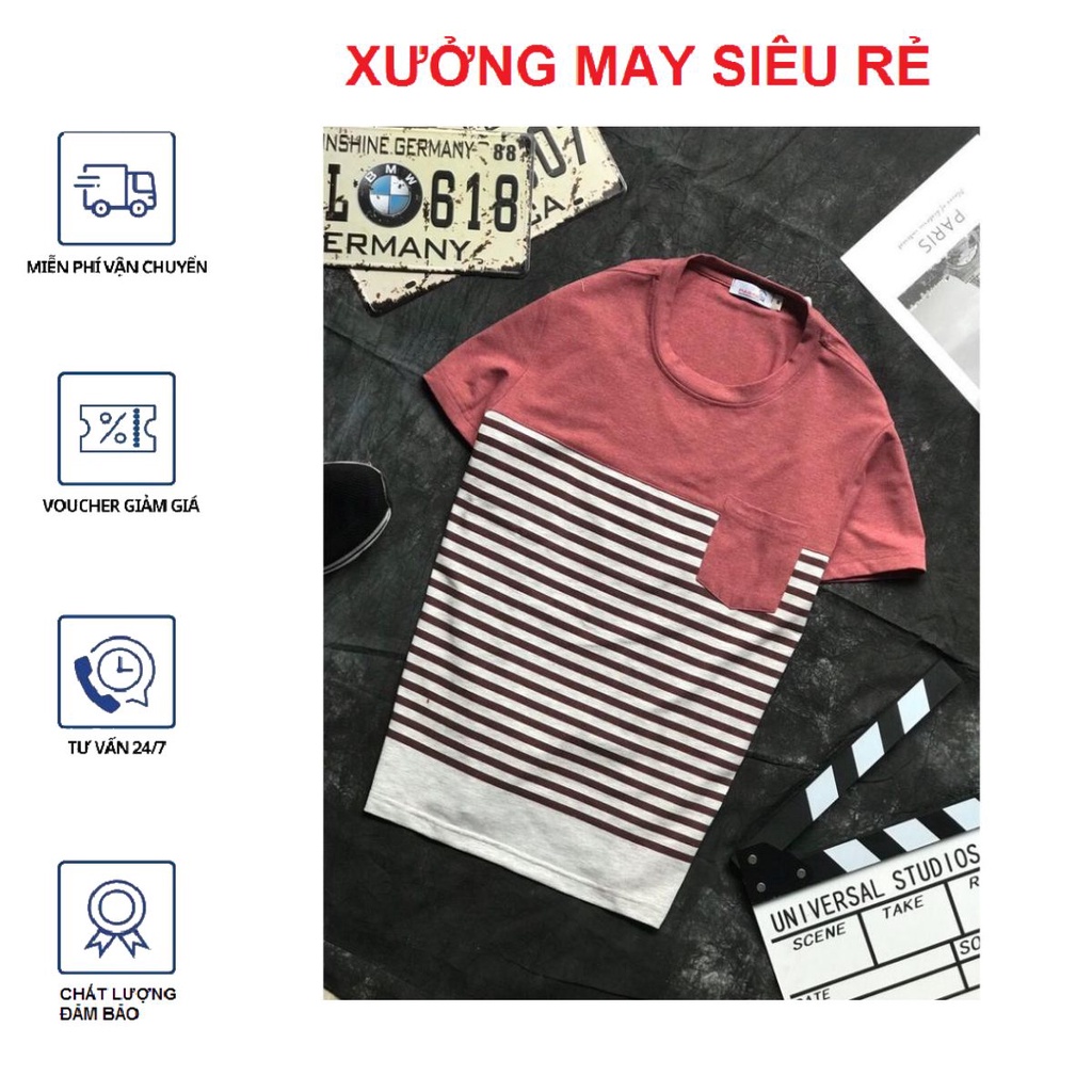 Áo thun nam Áo phông nam cổ tròn không cổ P.A.R.P.A SỌC TRÒN rất hot cực chất siêu hot phong cách-AT005