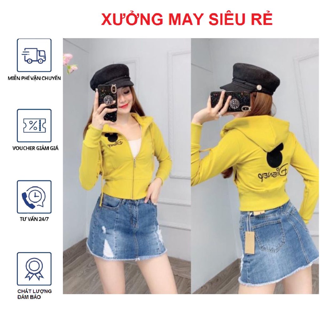 Áo khoác nữ Áo khoát nữ thun da cá chống nắng tản nhiệt Desney lửng cá tính cá tính-A385