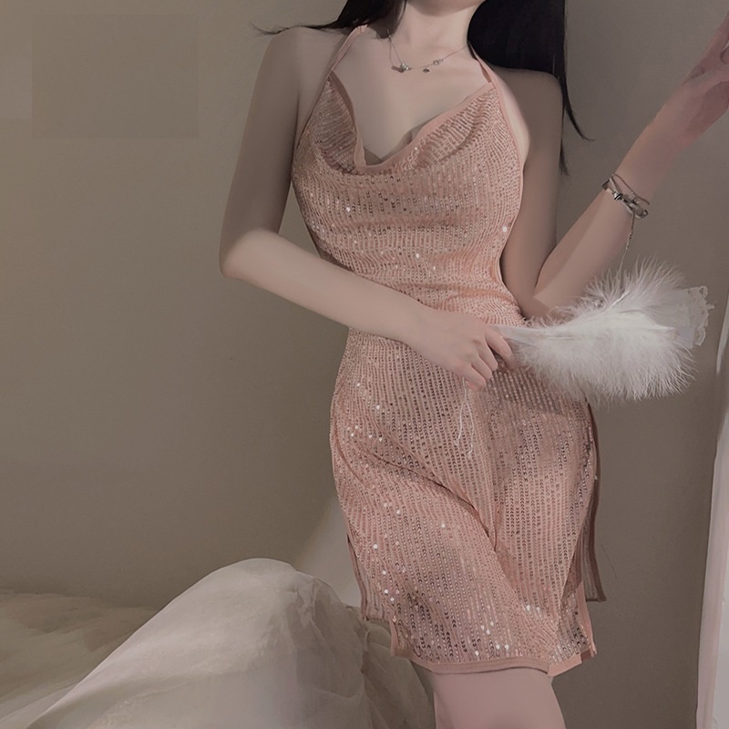 Váy ngủ ren KIM SA kèm xích 3667