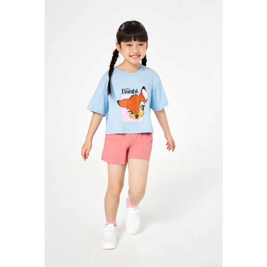 Áo phông bé gái CANIFA chất liệu 100% cotton in BAMBI 1TS23S008