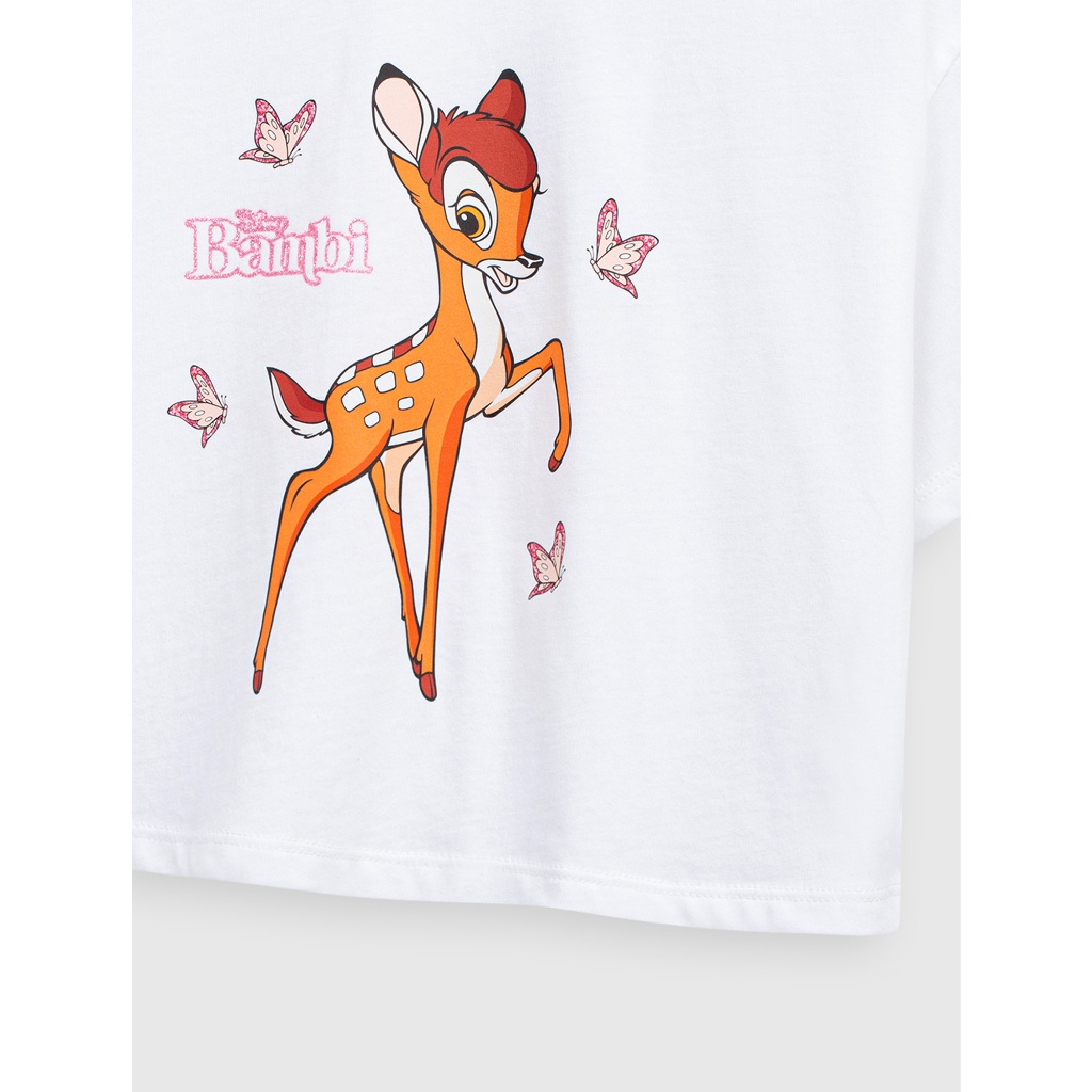 Áo phông bé gái CANIFA chất liệu 100% cotton in BAMBI 1TS23S008