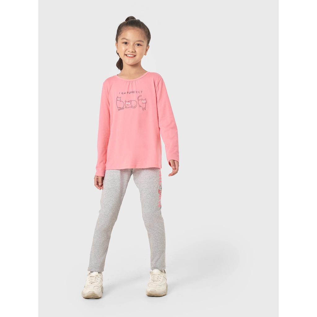 Pack 2 áo mặc nhà bé gái CANIFA có hình in cổ tròn tay dài, mix 2 áo khác màu 1LA22W003