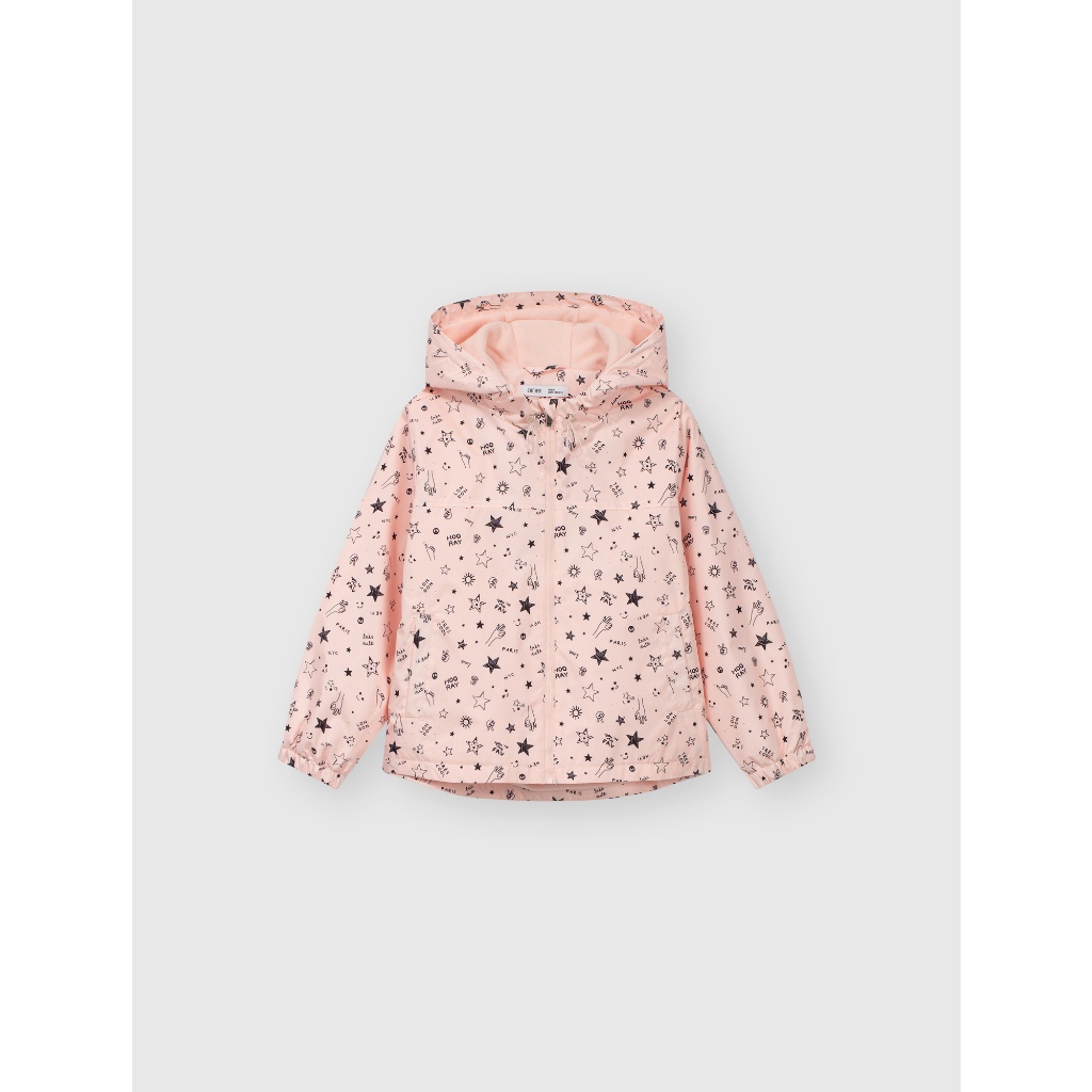 Áo khoác gió bé gái CANIFA hai lớp có lót nỉ in họa tiết 1OT23W007