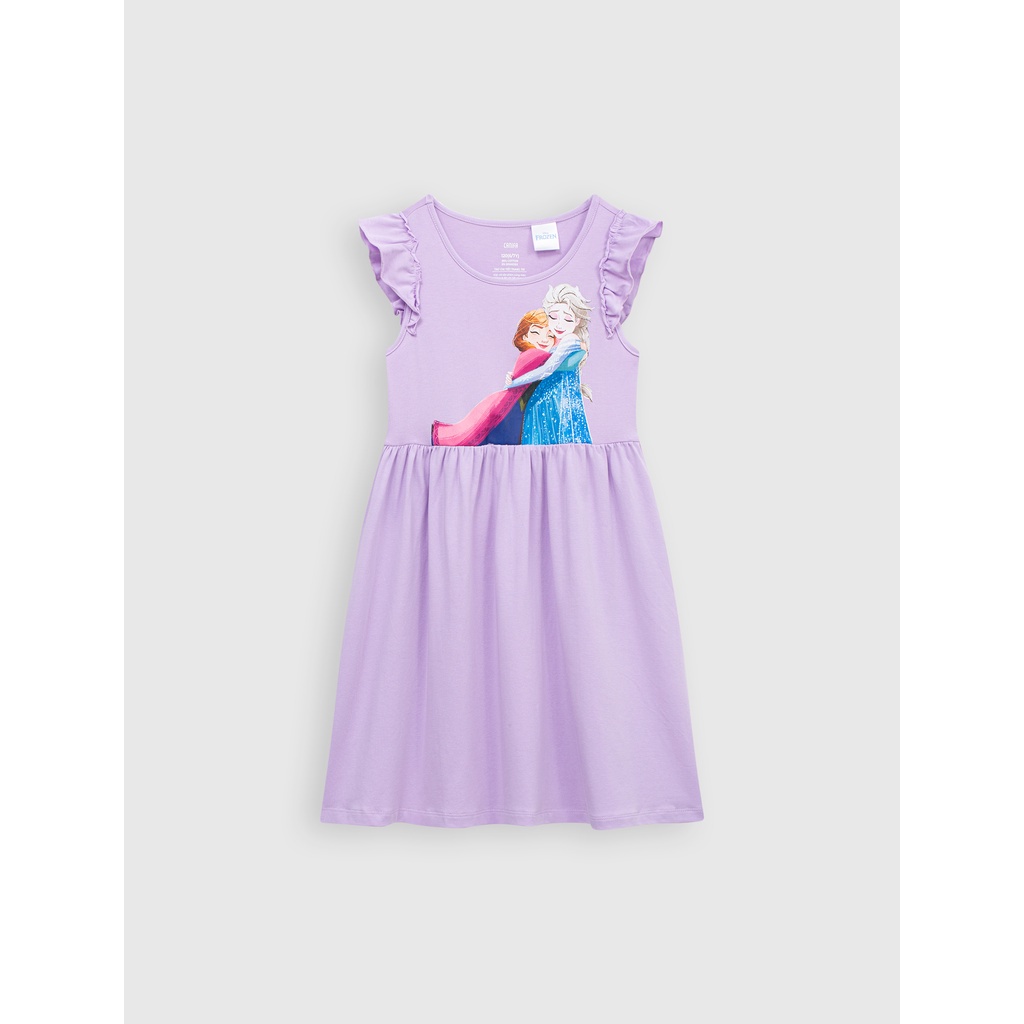 Váy liền bé gái CANIFA chất liệu cotton, cổ tròn tay cánh tiên, dáng xoè 1DS23S009