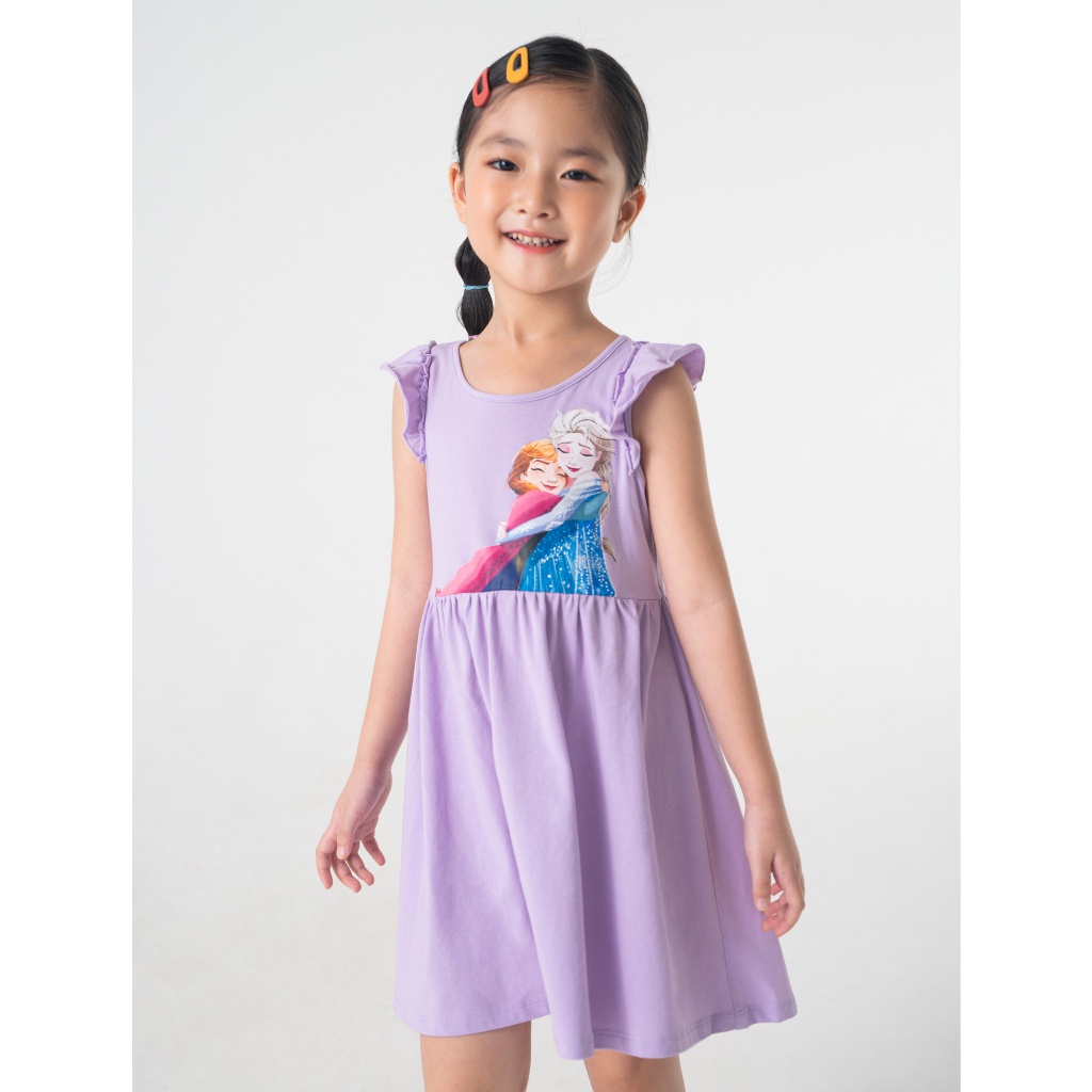 Váy liền bé gái CANIFA chất liệu cotton, cổ tròn tay cánh tiên, dáng xoè 1DS23S009