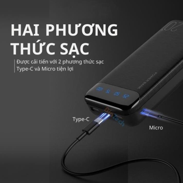 Pin Sạc Dự Phòng l 10000mAh - 20000mAh WK DESIGN WP-161 Sạc 2 Thiết Bị Cùng Lúc, Sạc Nhanh 2.1A - Bảo Hành 1 1 - Paolu
