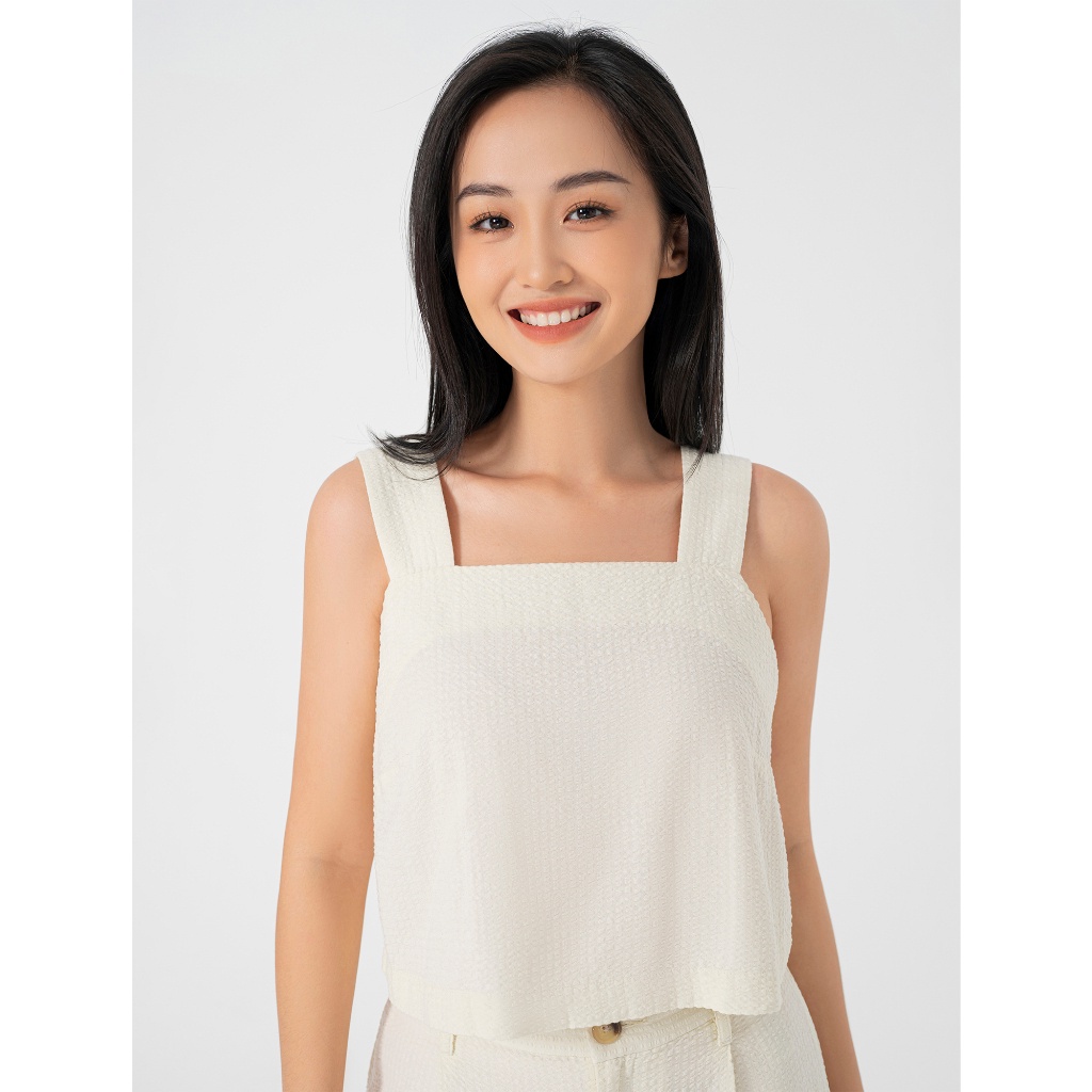 Áo hai dây nữ CANIFA bản to, cổ vuông chất liệu cotton pha rayon mềm mại 6TO22S009