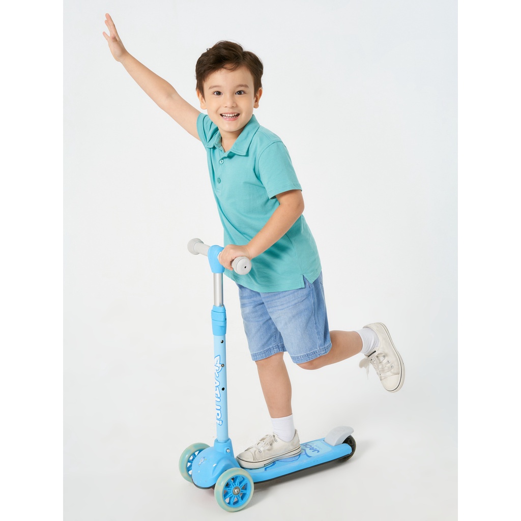 Áo polo bé trai CANIFA 100% cotton trơn cộc tay cổ bẻ 2TP22S001