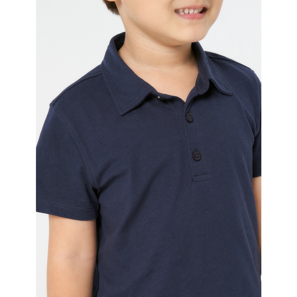 Áo polo bé trai CANIFA 100% cotton trơn cộc tay cổ bẻ 2TP22S001