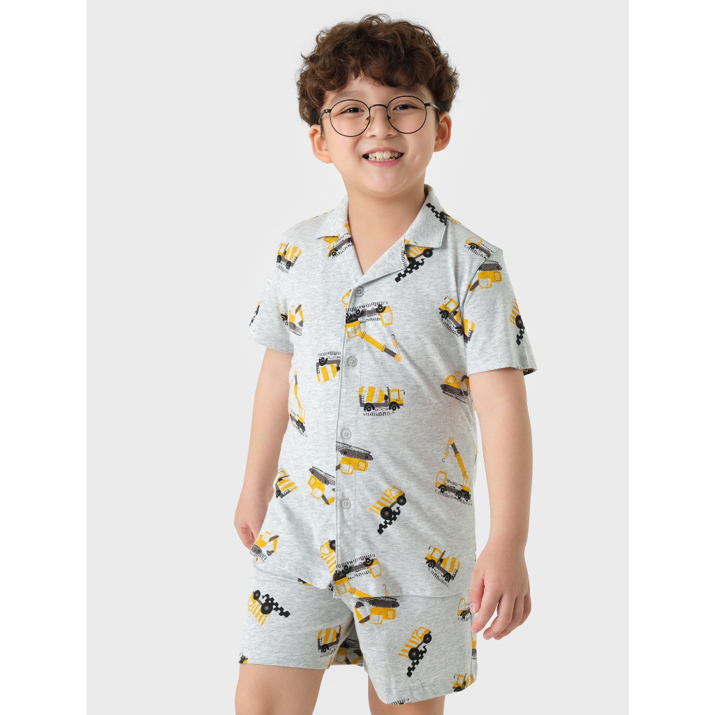 Bộ quần áo pijama bé trai CANIFA 100% cotton 2LS23S004