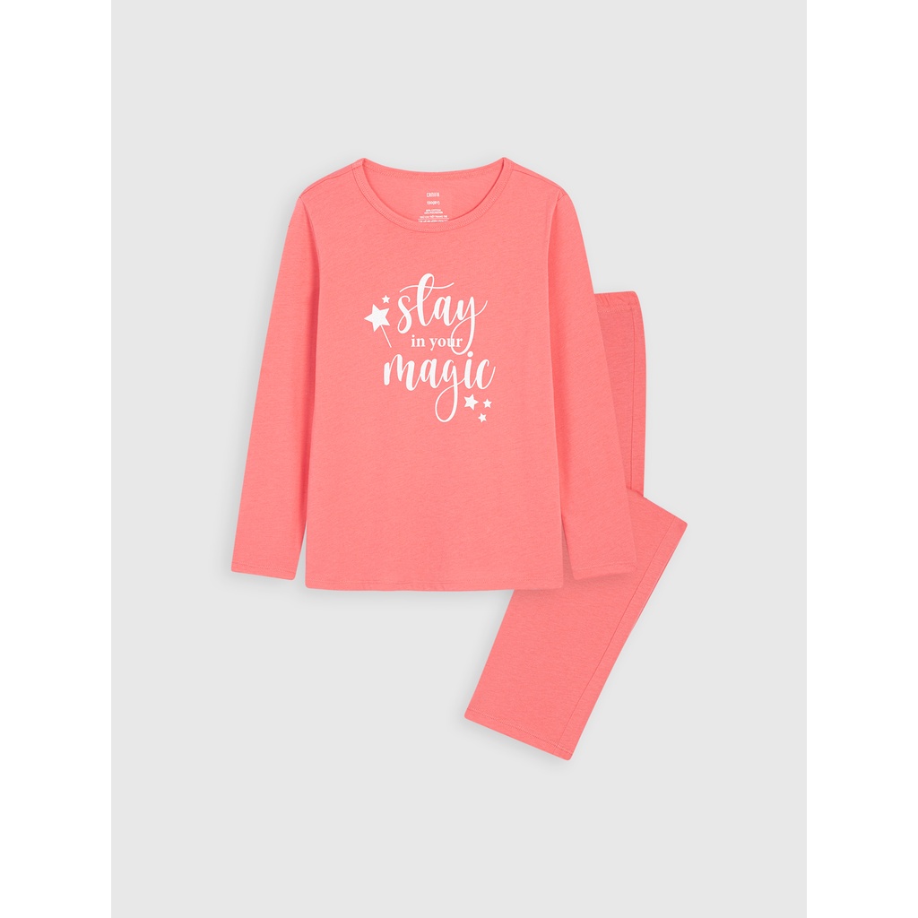 Bộ quần áo bé gái CANIFA dài tay 100% cotton cho mùa thu đông in hình dễ thương - 1LS21W020