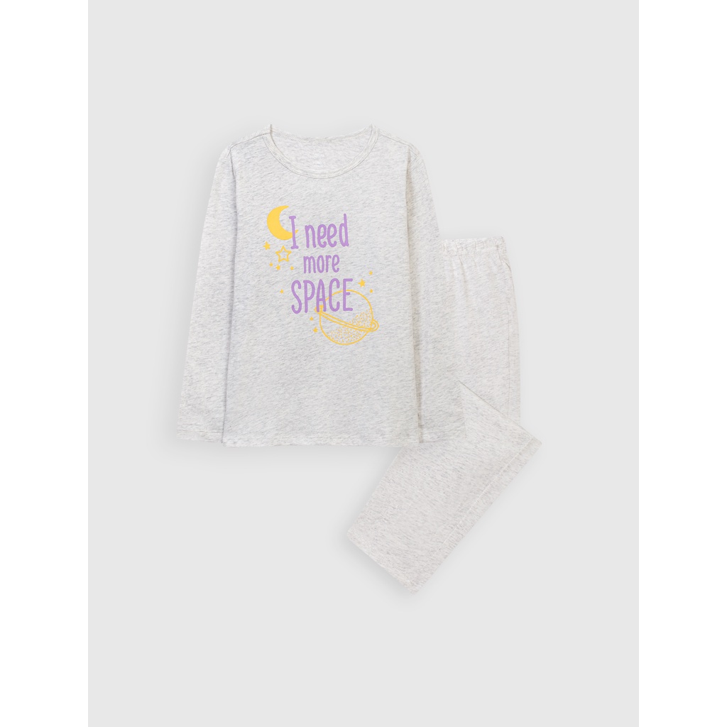 Bộ quần áo bé gái CANIFA dài tay 100% cotton cho mùa thu đông in hình dễ thương - 1LS21W020