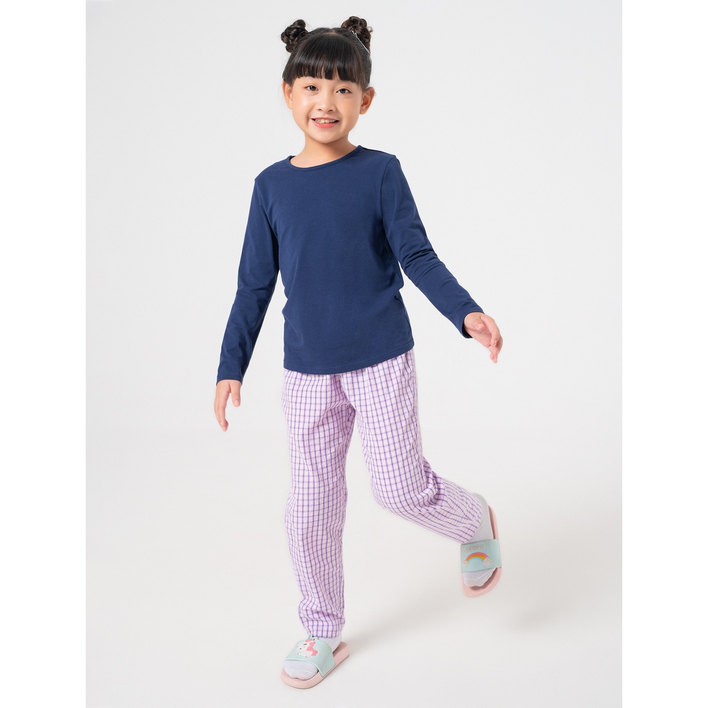 Quần mặc nhà bé gái CANIFA họa tiết kẻ 1LB22W001