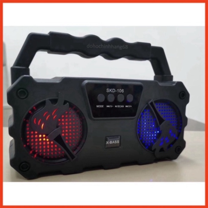 Loa bluetooth karaoke SKD-106 phiên bản âm thanh cực đã,loa không dây tặng kèm micro hát nhạc bass chuẩn hot new