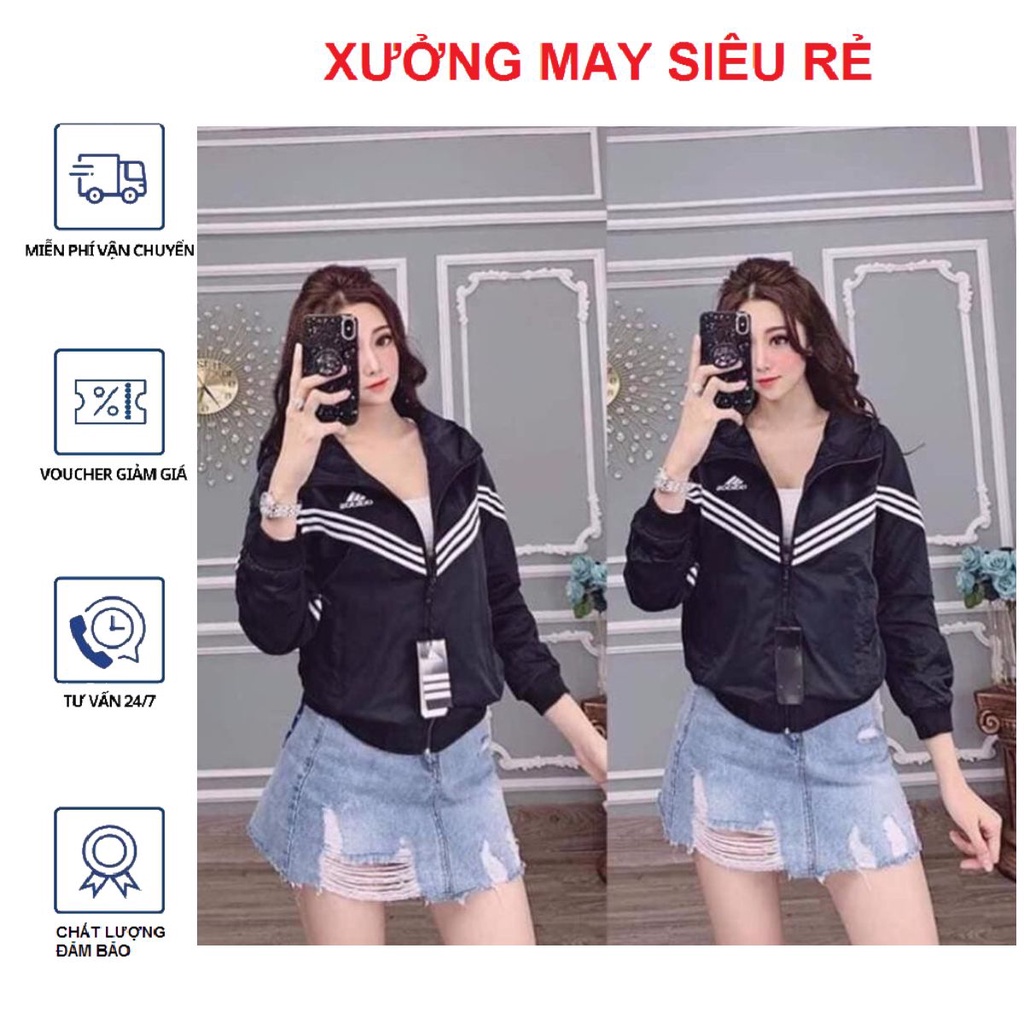 [S06] Áo khoác nữ Áo khoát nữ gió dù 2 lớp chống nắng Dơi 3 Sọc chuẩn shop hàng đẹp-A090