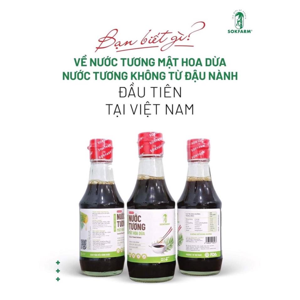 Nước tương mật hoa dừa Sokfarm chai 200ml