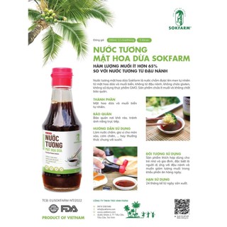 Nước tương mật hoa dừa Sokfarm chai 200ml