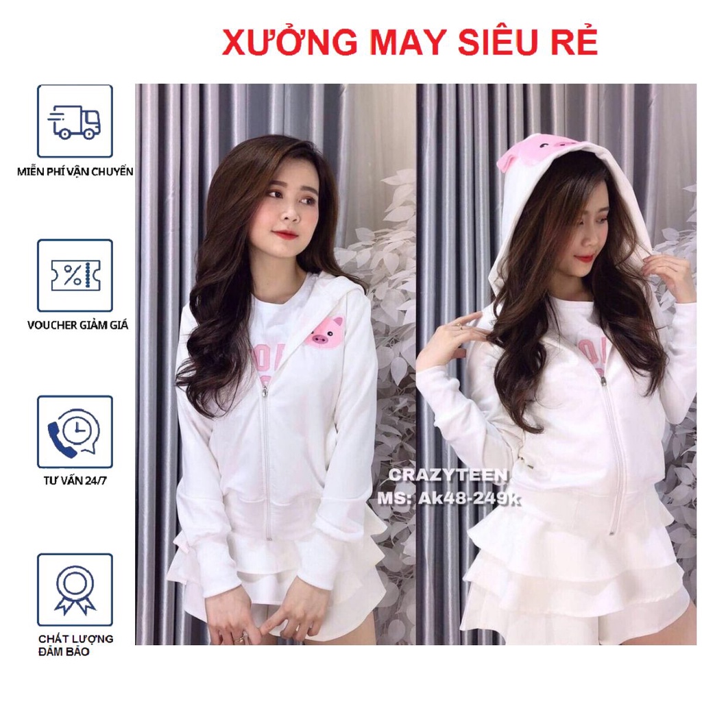 Áo khoác nữ Áo khoát nữ thun da cá chống nắng tản nhiệt Heo con đẹp cá tính-M181