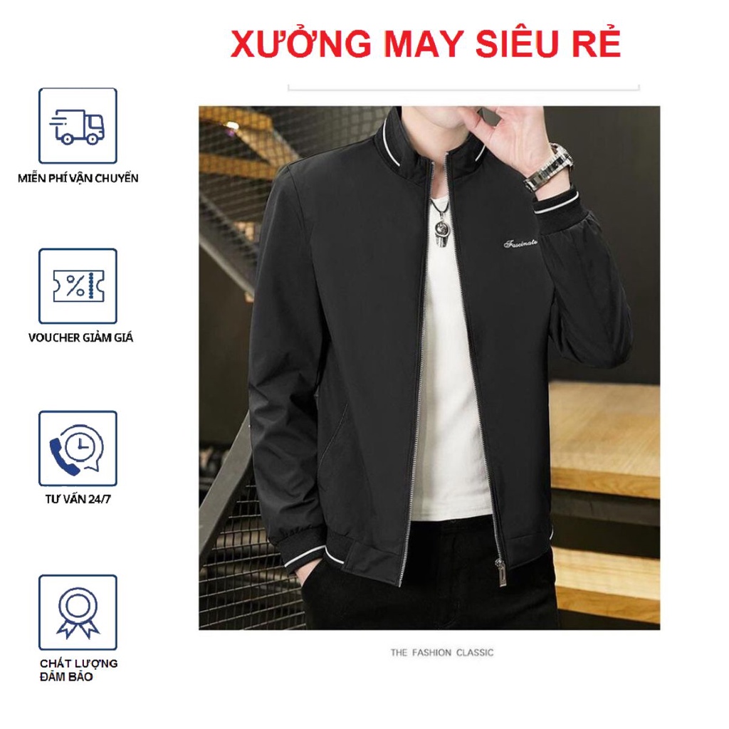 [S03] Áo khoát nam 2 lớp bomber viền cổ hàng bao chất cực chất-A1004