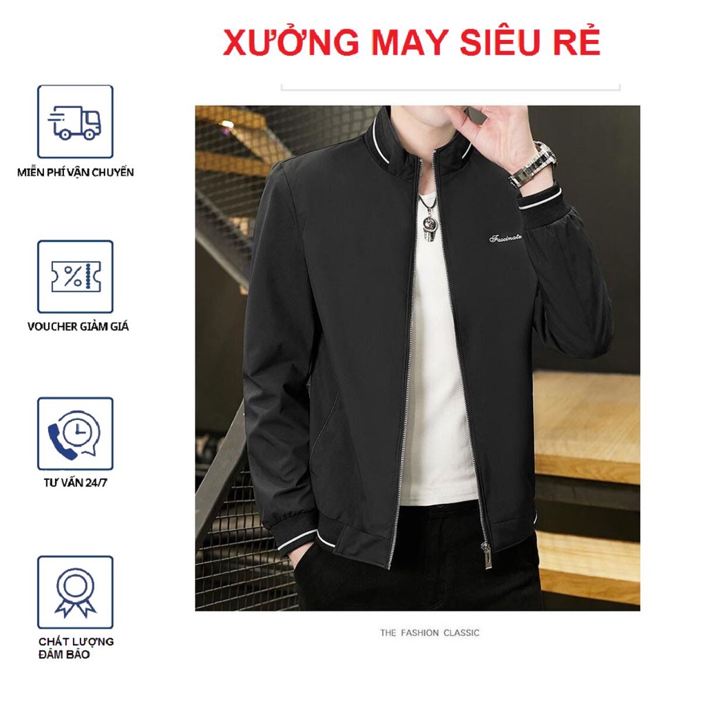 Áo khoác vải dù 2 lớp nam dù viền phong cách hàng bao chất-A1004