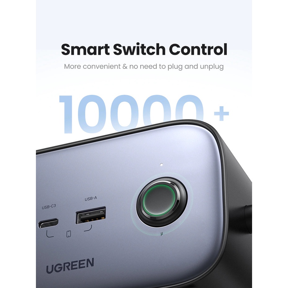 Trạm sạc UGREEN (ổ cắm) 100W CD270 USB C DigiNest Pro|GaN II||7 in 1| Cáp nối dài 2m| Sạc nhanh điện thoại, laptop, iPad