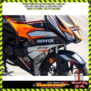 Tem rời dán xe winner x mẫu repsol cam đen cực hot, hàng 3 lớp chất lượng cao