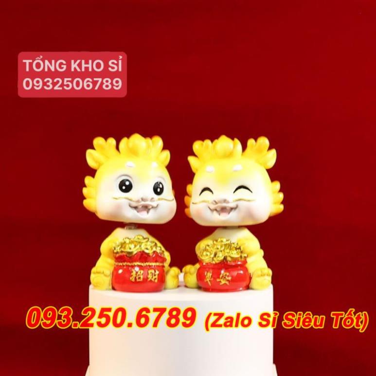 Tượng Rồng Trung Hoa Lắc Đầu 2024 Trang Trí Bảng Điều Khiển Xe Hơi, Bàn Làm Việc - Quà Tết