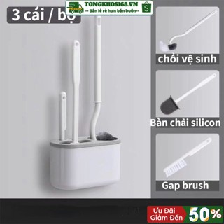 Bộ 3 Cọ bồn cầu silicon, chà toilet nhà vệ sinh Chổi Cọ Nhà Vệ Sinh - Kho Sỉ CK 68