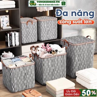 Giỏ đựng quần áo bằng vải Có Thể Gấp Gọn 100L 110L 140L 150L 180L 220L Caro, con Hạc, Hoa Cúc, Ngựa Vằn - Kho Sỉ CK 68