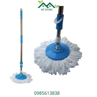 Cây chổi lau nhà xoay 360 thân inox kèm bông lau