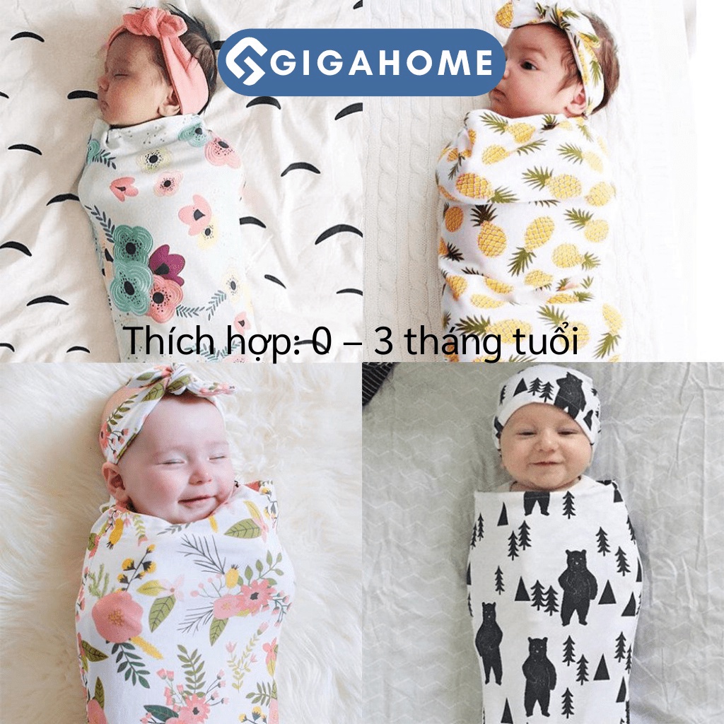 Nhộng Chũn Ủ Kén Tặng Kèm Băng Đô GIGAHOME Cho Trẻ Sơ Sinh Giúp Bé Dễ Ngủ Hơn 7193