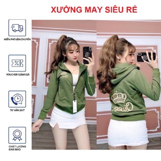 Áo khoác thun da cá vương miện xinh xinh đẹp cá tính-A369