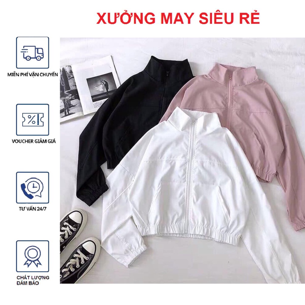 Áo khoát dù nữ giá rẻ lửng trơn đẹp hàng chuẩn shop-A604