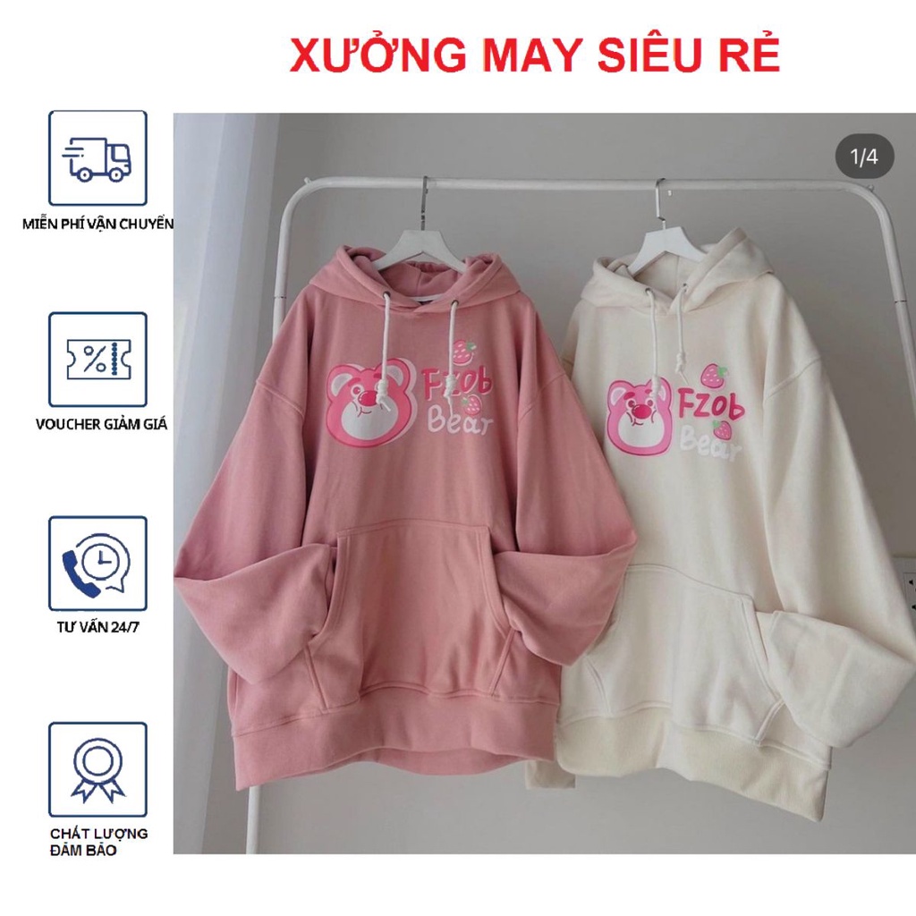 Áo khoác chống nắng nữ hoodle Fzob Bear đẹp cá tính cực hót-A912