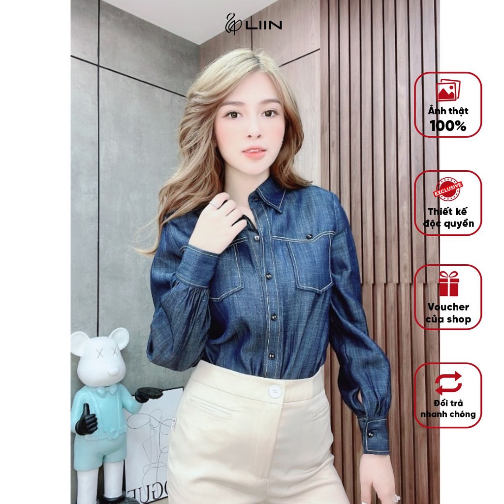 Áo Sơ Mi Jean Nữ Dài Tay Liin Clothong Thời Trang Thiết Kế Cao Cấp - SM4785-1022