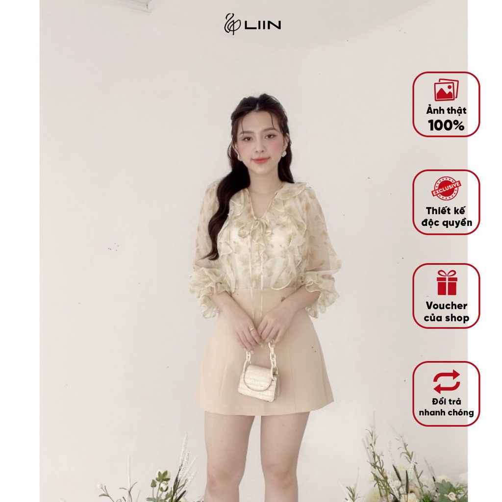 Áo Tơ Họa Tiết Vàng Liin Clothing Chất Liệu Tơ Cao Cấp Mặc Thoáng Mát Không Nóng Bí - A2881-0423