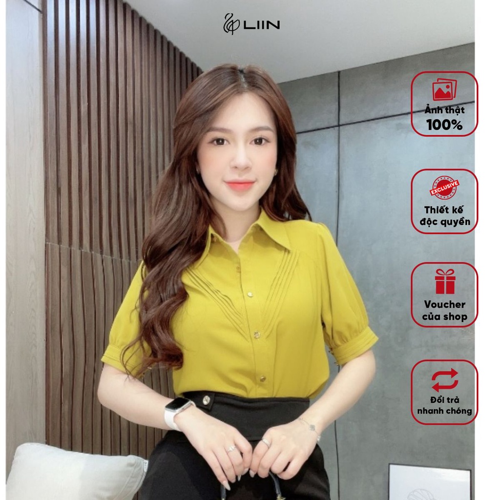 Áo Sơ Mi Tay Lưng Vàng Ly Chéo Liin Clothing Chất Liệu Cao Cấp Dễ Dàng Phối Đồ - SMC110SGN-S23