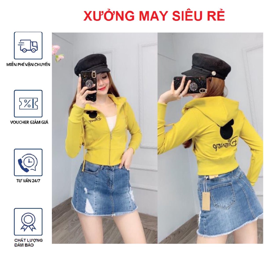 Áo khoát da cá Desney lửng hàng chuẩn shop siêu hot-A385